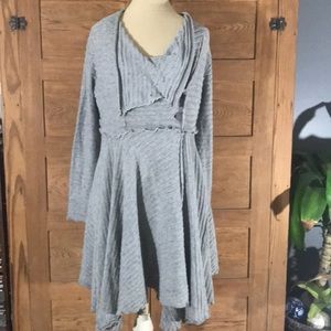 UMGEE gray long cardigan sweater kerchief cut sz S